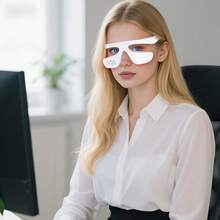 Fashionable Portable Eye Massager | USB Rechargeable Vibrating Eye Care Device | Designed Specifically For Eye Care | Wireless Portable Design | Adjustable Strap | Suitable For Those With Eye Care Needs | Such As Office Workers, Late Sleepers, And Those Who Use Electronic Devices For Long Periods | Use With Eye Essence For Better Results | A Thoughtful Gift For Family And Friends - White - View 11