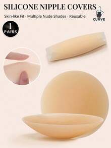 Plus Size Reusable Silicone Nipple Covers, Invisible Sweatproof Pasties For Swimsuits Wedding Dresses - Multicolor - View 21