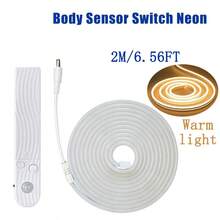 3.28ft - 32.8ft Adjustable LED Motion Sensor Light Strip, Warm White, Suitable For Bed, Stairs, Hallway, Cabinet, Bedroom And More - White - View 19