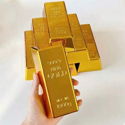 1pc Highly Realistic Gold Brick, Role-Playing Prop - Funny Gag Toy - Home Decor, Desktop Ornament, Birthday Gift, Holiday Present