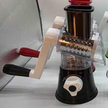 Rotary Cheese Planer Hand Crank Cheese Shredder Fresh Cheese, Vegetable Nuts, Non-Slip Suction Base, Free Cleaning Brush Three Blades - Multicolor - View 11