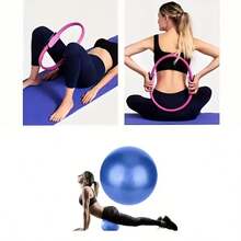 Bộ dụng cụ Pilates & Yoga 2 món - Vòng Pilates, Bóng Pilates, Bộ dụng cụ Pilates thiết yếu (Dành cho nữ), Có các màu Xanh dương, Hồng, Tím, Đen, Thiết bị Pilates, Bộ dụng cụ thể dục, Bộ Pilates tại nhà, Bộ dụng cụ tập luyện giãn cơ, định hình cơ thể và phục hồi sau sinh cho nữ - màu đen - Xem 8