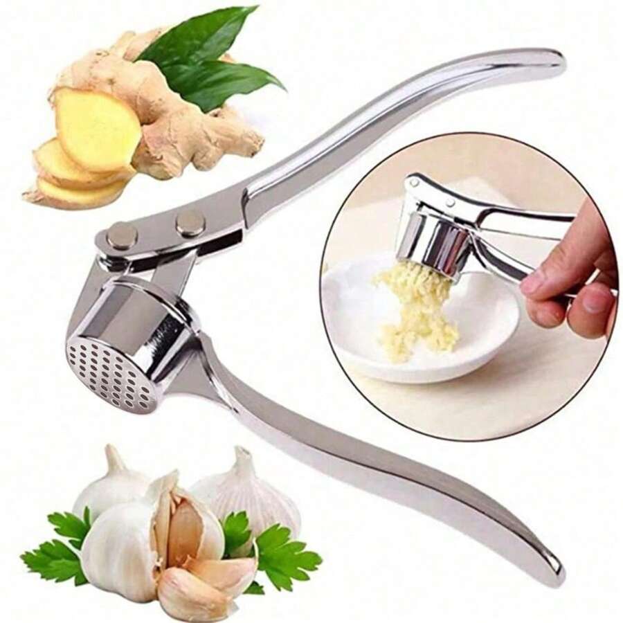 1件裝重型大蒜壓榨器與不鏽鋼大蒜壓碎器,防鏽大蒜研磨器附人體工學手柄,多用途薑汁擠壓廚房工具,適用洗碗機,適合備餐、節日烹飪、燒烤、露營與露營車旅行 - 彩色 - 查看 1
