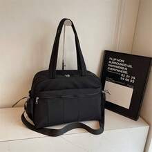 1 pieza Bolso de tote acolchado de nailon con relleno de plumas y muñequera desmontable - 9 bolsillos multifuncionales, compartimento impermeable, bolsa de viaje de fin de semana que se puede usar como equipaje de mano, para el trabajo y uso diario - Multicolor - Ver 3