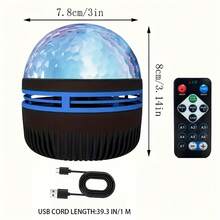 USB波浪投影仪,带涟漪效果,营造舒缓的波浪氛围,适用于玩具、礼品、生日礼物、游戏室、卧室、客厅等。 - 多色光 - 查看 10