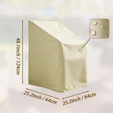 All-Season Waterproof & Dustproof Chair Cover - Beige PU Coated Oxford Cloth, Highly Effective Waterproof, UV-Resistant, Dustproof, Snow-Proof, Indoor & Outdoor Furniture Protection Year-Round - Beige - View 13