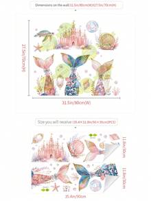 2pcs Bless Wall Stickers, Daughter's Room Wall Decor, Birthday & Party Wall Decals - 69321-fin Dream - View 3