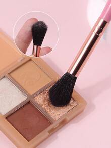 1 cọ trang điểm highlight chuyên nghiệp, cán gỗ màu hồng với vòng kim loại mạ vàng hồng, lông mềm mại giúp tán đều màu và tạo hiệu ứng sáng tự nhiên. - Hồng - Xem 7