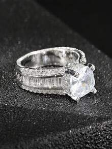 MOONSO 1pc New Fashionable Elegant Cubic Zirconia Inlaid Women's Ring R8023 - R8023 - View 3