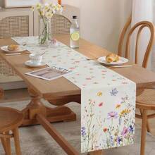 Spring Wildflower Table Runner - Floral Table Cloth Suitable For Spring Parties, Bridal Showers, And Dining Table Decor - Multicolor - View 2