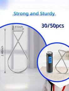 10pcs/30pcs/50pcs S-Shaped Hanging Hooks, Heavy Duty Clamp-On Rods For Kitchen, Bathroom, Closet, Multi-Function Storage Hooks, Damage-Free Hanging Rack, Shower Curtain Hooks, Decorative Hanging Accessories - Silver - View 5