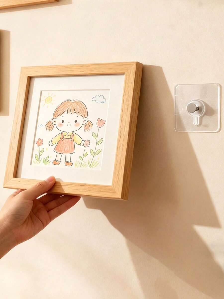 2pcs/10pcs Picture Frame & Wall Decor Hanging Hooks, Screw-Free Wall Hooks, Home Organization Hooks