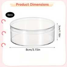 2-8pcs Transparent Acrylic Round Storage Boxes With Lids, 3 Inch Size, Ideal For Storing Candies, Beads, Jewelry And Wedding Favors - Clear - View 11