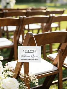 Personalized Reserved Chair Sign With Custom Name, Title And Text, Acrylic Wedding Chair Hanger For Bride, Groom, Parents, Grandparents, Memorial Seating Decoration, Ceremony And Reception Decor - Multicolor - View 14
