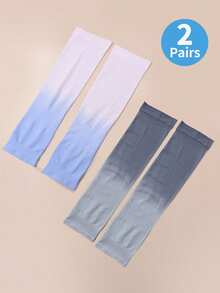 2 Pairs Kids' Ice Silk Gradient UV Protection Arm Sleeves, Suitable For Outdoor Sports And Cycling - 2Pairs - View 12