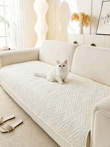 1 tấm bọc ghế sofa cho thú cưng, họa tiết hình học, chống trượt, chống trầy xước, chống bám bẩn, phù hợp cho mèo và chó, tấm bọc ghế sofa trang trí dùng được cả bốn mùa. - Màu be - Xem 4