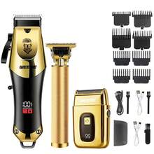 Cortadora de pelo Vintage, Máquina para cortar cabello eléctrica inalámbrica, Afeitadora portátil para peluquero, cortadora de pelo con carga rápida USB para peluquería - 810-JW-TJS - Ver 2