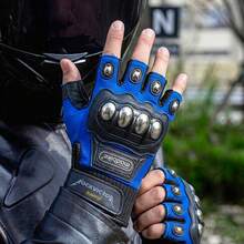 Grey Waterproof Motorcycle Kit + Gloves | Rain Protection And Improved Control - Blue - View 7