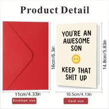 1 Thiệp chúc mừng hài hước "Con là một người con trai tuyệt vời" (kèm phong bì), thiệp động viên dí dỏm, thích hợp làm quà sinh nhật, tốt nghiệp hoặc quà tặng hàng ngày từ bố/mẹ dành cho con trai. - thiệp chúc mừng cho trẻ em - Xem 8