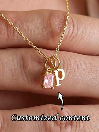 1 chiếc dây chuyền khắc chữ cái cá nhân hóa, trang sức chữ nhỏ, quà tặng sinh nhật tùy chỉnh cho phái nữ, quà tặng cho mẹ mới sinh, quà tặng Ngày của Mẹ cho bà, dây chuyền chữ cái tùy chỉnh, phù hợp để đeo hàng ngày, quà tặng tùy chỉnh, quà tặng trang sức cá nhân hóa