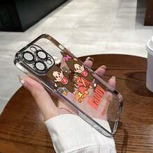 スマホケース TPUケース メッキ加工 レンズ保護カバー付き キャラクターイラスト 可愛いデザイン 大人可愛い 女子向け 柔らかTPU 全面保護 耐衝撃 カメラレンズ保護 17pro Max/17pro/17/11/12/13/14/15/15Pro/15PluS/15Pro Max/16/16Pro/16PluS/16Pro Max/MIN/X/XR 対応対応 インスタ映え プレゼント - 淡蓝色 - チェックする 6