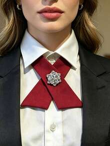 ImmCharm 1pc Unisex Student Back To School Bow Tie, Necktie With Snowflake Decor & Beautiful Bowtie. Collegiate Style Necktie For Women - Bow Tie - View 6