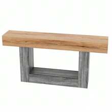 Two-Tone Wood-Effect Console Table, Ideal For An Entryway Or Living Room. Thick Top, Lower Storage Compartment, Made Of Particleboard. - 自然色 - 查看 11