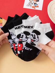 Bộ 5 đôi tất Disney, tất trẻ em hình Mickey dễ thương và cá tính, tất ngắn chất lượng cao in hình Mickey – Món quà Giáng sinh hoàn hảo, giao mẫu ngẫu nhiên. - Nhiều màu - Xem 1