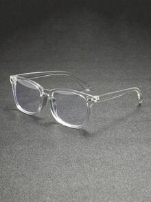 1pc Unisex Round Frame Y2K Futuristic Clear Lens Glasses - Multicolor - View 2