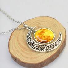 1 chiếc vòng cổ thủy tinh hình trăng tròn, mặt dây chuyền hình trăng khuyết, trang sức đeo hàng ngày, quà tặng. - phong cách - Xem 11