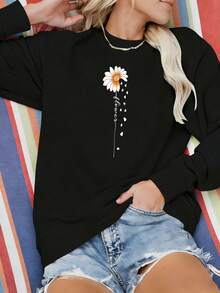 Hoodie Three-Piece Set, Vacation Outfits For Women, Elegant Women's Set, Hoodie, Sets For Women's Sweatshirts Smile Flower Pattern Print Design Graphic T Shirts Streetwear Graphic Women's Sets, Tracksuits For Women, Tops For Women, Women's Summer - 三件套-A - 查看 4