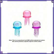 Jellyfish Squishy Fidget Toy, Silicone Octopus Water Play Squeeze Toy, Slow Rising Stress Relief Props - Blue - View 7