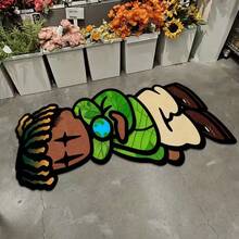 1件装街头艺术抽象装饰地毯，现代个性化插画美学风格，工作室地毯，装饰地毯，大面积不对称地垫，地毯，家居装饰，INS风格创意艺术地毯，太空装饰垫，个性化地毯，太空美学氛围地毯，可水洗艺术地毯，书房装饰垫，室内时尚软装点缀 - 彩色 - 查看 4