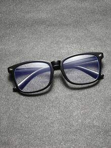 1pc Unisex Round Frame Y2K Futuristic Clear Lens Glasses - Multicolor - View 4