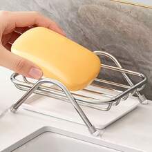 1pc Rectangular Soap Dish - With Automatic Drainage Design, This Thick Stainless Steel Soap Holder Has Excellent Durability And Is A Practical Bathroom Accessory, Designed Specifically For Bathroom Use - Silver - One Size - View 11