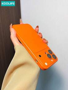 橘色霧面 TPU 手機殼，大相機視窗，防震緩衝，時尚女性禮物，適用於 Apple 17/17 Pro/17 Pro Max - 橘色 - 查看 6