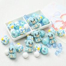 24/29pcs Colorful Cute Bear Silicone Bead Set, DIY Creative Bracelets, Necklaces, Pendants And Craft Projects - Multicolor - View 2