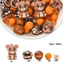 24/29pcs Colorful Cute Bear Silicone Bead Set, DIY Creative Bracelets, Necklaces, Pendants And Craft Projects - Multicolor - View 17