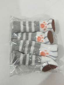 4入組貓爪條紋針織椅腳套,柔軟彈性家具襪,耐刮地板保護墊,適用於桌腳,靜音移動式居家餐廳椅套,防滑墊 - 貓爪椅子腳套 - 查看 13