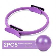 Bộ dụng cụ Pilates & Yoga 2 món - Vòng Pilates, Bóng Pilates, Bộ dụng cụ Pilates thiết yếu (Dành cho nữ), Có các màu Xanh dương, Hồng, Tím, Đen, Thiết bị Pilates, Bộ dụng cụ thể dục, Bộ Pilates tại nhà, Bộ dụng cụ tập luyện giãn cơ, định hình cơ thể và phục hồi sau sinh cho nữ - màu đen - Xem 4