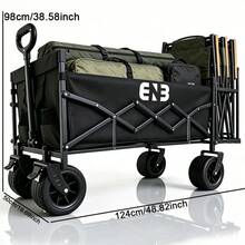 Nuevo carrito portátil para camping, carrito de jardín todoterreno, carrito multiusos de uso pesado, carrito plegable de gran capacidad, ideal para camping, jardinería, la playa, compras y uso diario al aire libre - Negro - 325 libras - Ver 11
