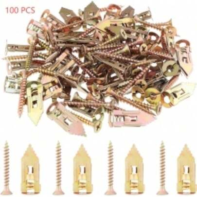 100X Self-Drilling Anchors With Screws Set Drywall Anchor Expansion Dowels UK