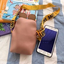 1 pieza Bolso bandolera/monedero mini con diseño de oso de dibujos animados, adecuado para uso diario, regalo de cumpleaños, accesorio de vestir ,bolso cruzado para mujer y niña,cartera para teléfono celular - Rosa - Ver 2