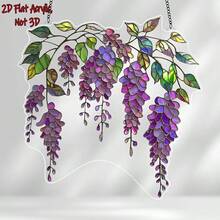 Móc treo trang trí hình dây leo tử đằng tím 2D bằng acrylic, thiết kế hoa lá, thích hợp làm quà tặng sinh nhật và tân gia, phù hợp cho nhà cửa, văn phòng, hiên nhà, sân vườn. - C - Xem 4