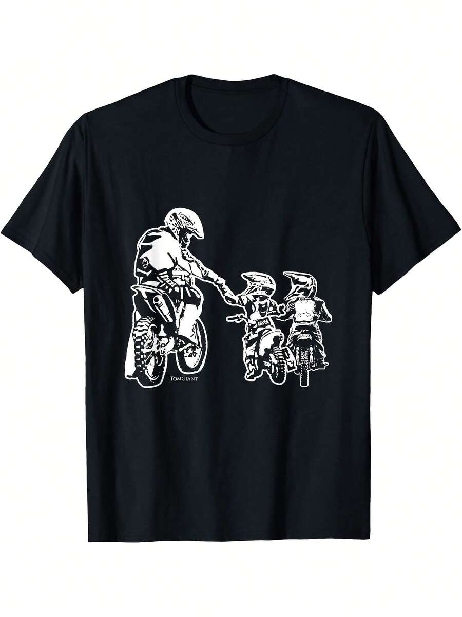 TopsBest Choice For A Cool Dad Who Rides Dirt Bikes With His Son - Motocross Themed T-Shirt YYQ 180G.Click To Open In A New Tabsommer - White - View 1