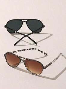 3pcs Women Aviator Frame Classic Ins Style Shades Basics Elegant Living Ins Style Casual Popular Design Fashion Glasses Combination For Street Snap,Weekend Outfit,Musical Festival,Vacay Vibes,Outdoor Casual Activities,Driving,Fishing Decoration - Nhiều màu - Xem 6