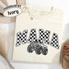 2026 Independence Day 250th Anniversary Patriotic Unisex Oversized Loose And Comfortable Monster Truck Mama Shirt, Oversized Checkered Mom T-Shirt, Truck Lover Tee, Monster Truck Birthday Gift For Her Crewneck Women Premium Cotton 100 Percent Graphic Tee Men Women 4th Of July Summer Vacation Casual Outfits - Xám - Xem 3