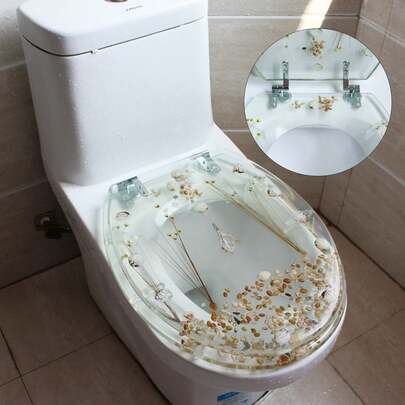 Nắp bồn cầu bằng nhựa trong suốt, hiện đại, không gây tiếng ồn, dùng cho phòng tắm.