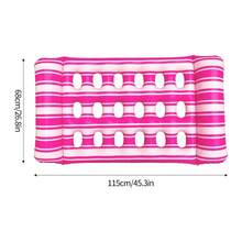 1pc Inflatable Floating Row With Printed Holes Inflatable Reclining Chair Hammock Inflatable Floating Row Pool Float, Beach Essentials, Beach Accessories, Pool Inflatable, Pool Float - Multicolor - View 8