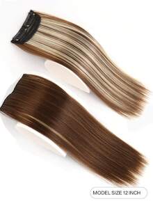 1pc 12Inch Invisible Seamless Synthetic Hair Pads Clip In One Piece Increase Hair Volume Hair Extensions Top Side Cover Hairpiece - Multicolor - View 9